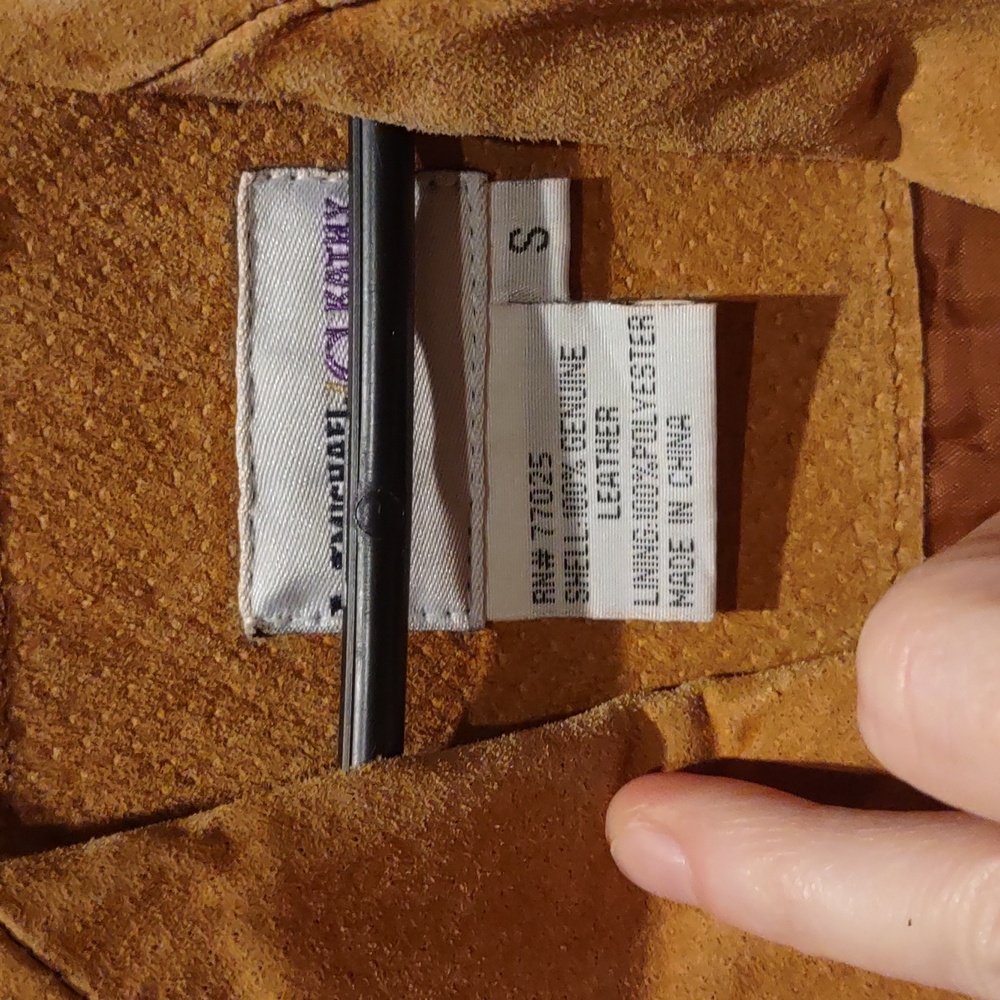 Suede Leather Tan, Camel Color Jacket, S - Picture 8 of 11
